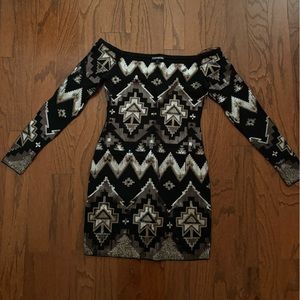 Express sequin off-shoulder dress